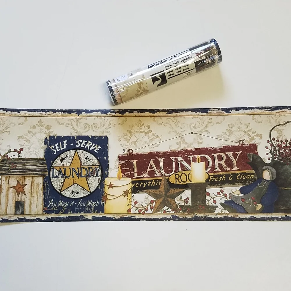 Wallpaper Border Country Laundry Room -open Roll